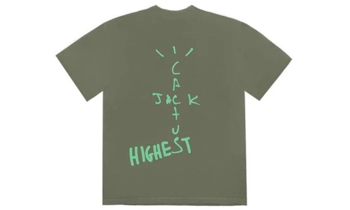 Travis Scott Air Jordan Cactus Jack Highest T Shirt Olive - Image 3
