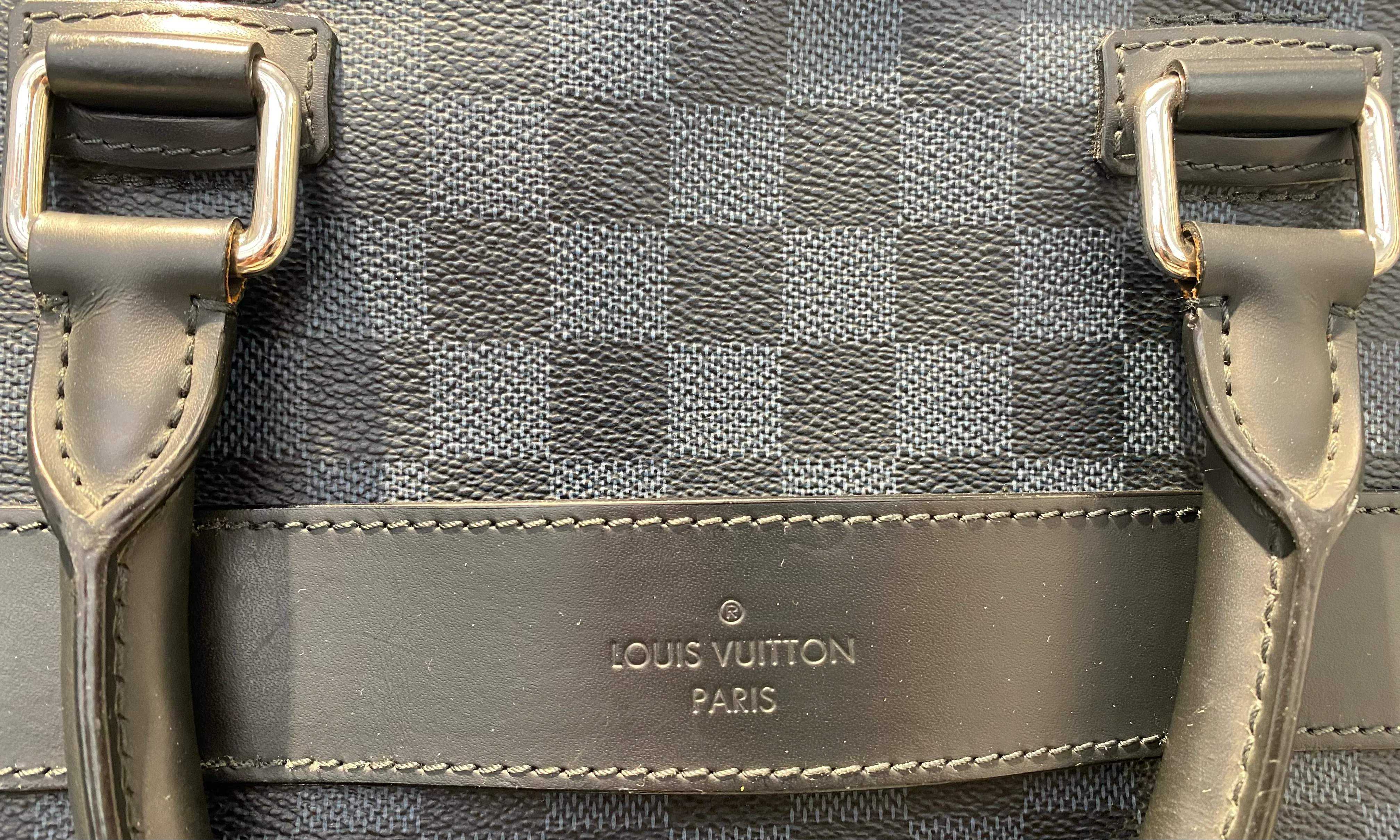 Used Louis Vuitton Damier Cobalt Canvas Porte-Documents Business Briefcase Bag - Image 4