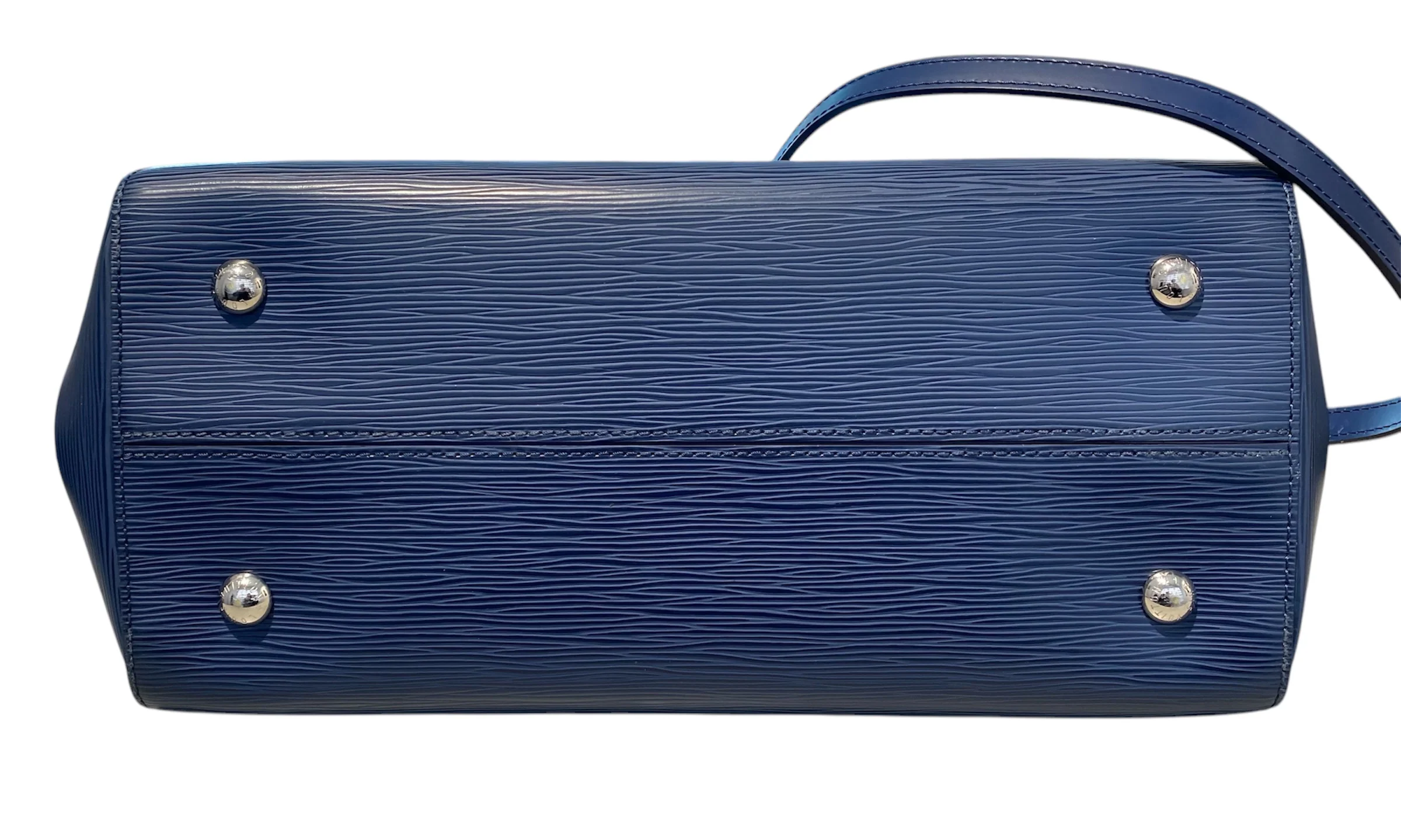 Used Louis Vuitton Navy Epi Leather Marly MM Tote Bag - Image 3